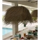 Suspension in fiber of palms, Suspension demi-boule palm, Woven Rattan Lampshade Morocco Wicker lampshade Straw chandelier
