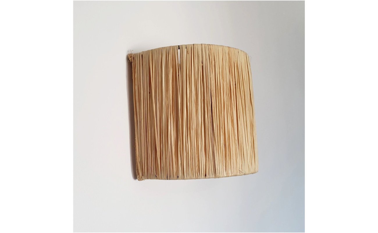 wall lamp Moroccan handmade wall scones, suspension rattan wicker luminary, boho craftWall light in raffia and metal frame D(cm) H28 x W21