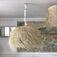 Moroccan Palm Dome Suspension light Lamp Shade with structure metalic handmade light by skilled local craftswomen pendant D60 cm/H 40 cm