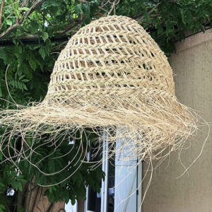 Suspended lampshade Moroccan straw openwork Handmade natural