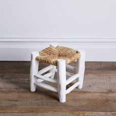 Moroccan Rattan Chair WHITE and woven palm leaves ideal for decorating a living room or even a terrace available in a 20cm or 30cm version