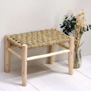 Traditional Stool Natural used in the creation of this sculpture, may be minor variations in color and size,Length 50x Width40 x Height45 (cm)